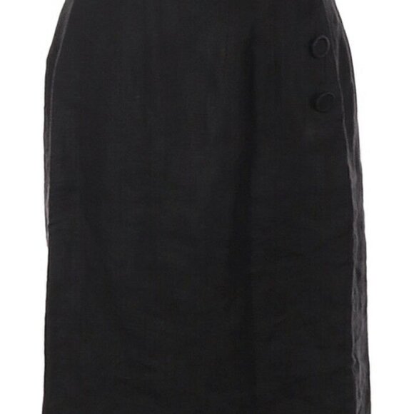 Ann Taylor Dresses & Skirts - Ann Taylor Sz 8 Black‎ Linen Skirt With Side Button